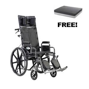 Drive Medical Sentra Full Reclining Wheelchair - 16" with Adjustable Desk Arms